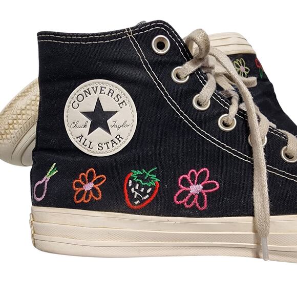 Converse Chuck Taylor All Star High Festival Embroidered Fruits Florals Size 10 - Picture 2 of 11